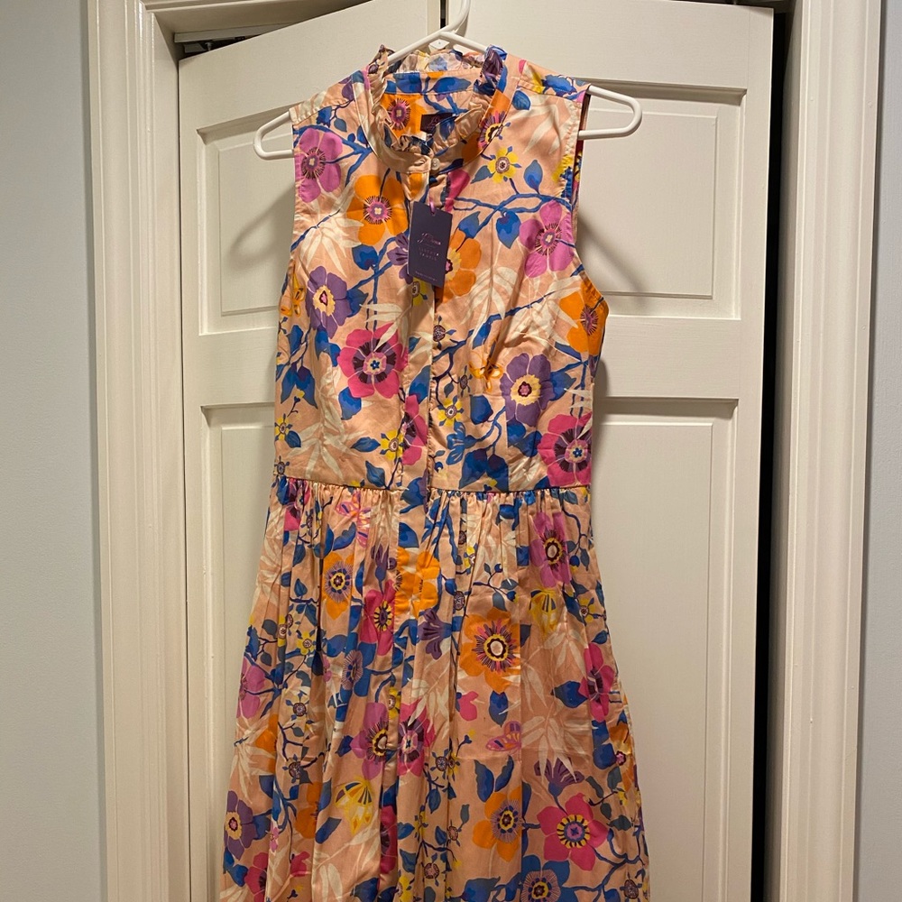 NWT- JCrew Liberty print sleeveless shirt dress
